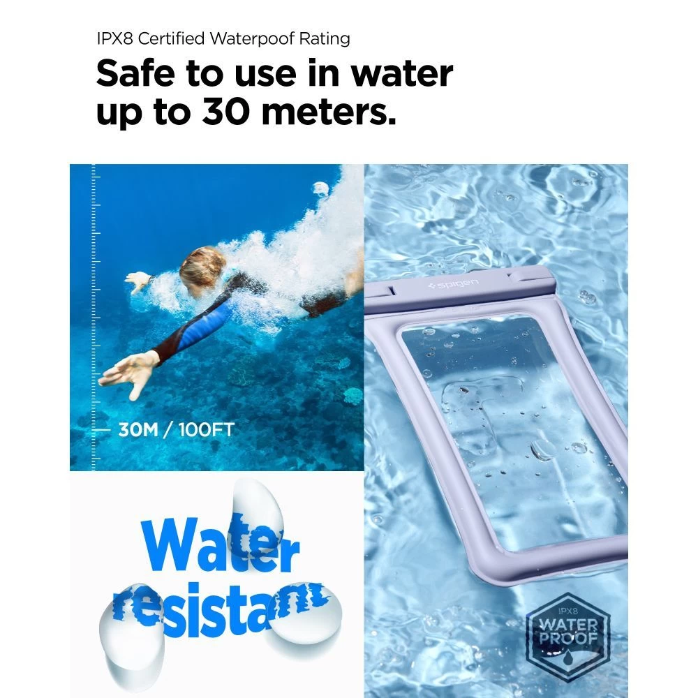  Dažādi SPIGEN A610 UNIVERSAL WATERPROOF FLOAT CASE  zils