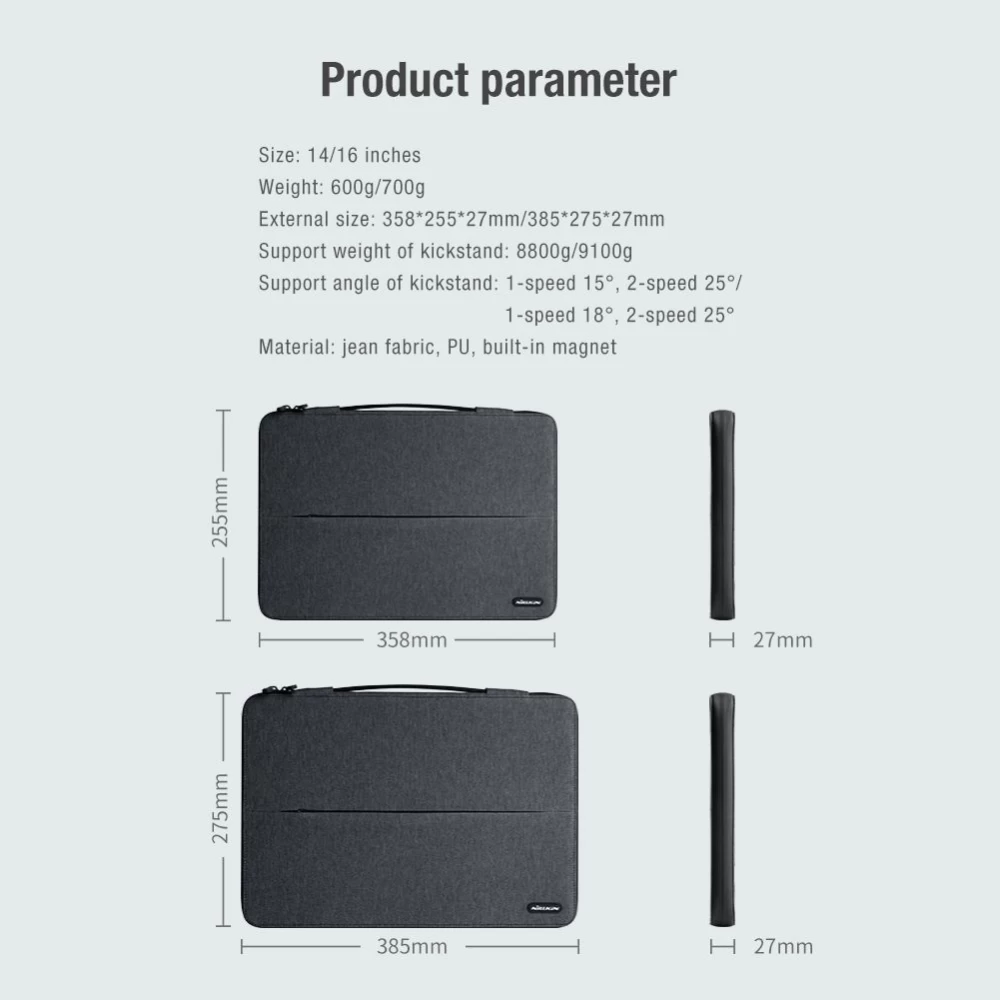 Dažādi telefona maciņš zils Nillkin MultiFunctional Laptop Sleeve 16