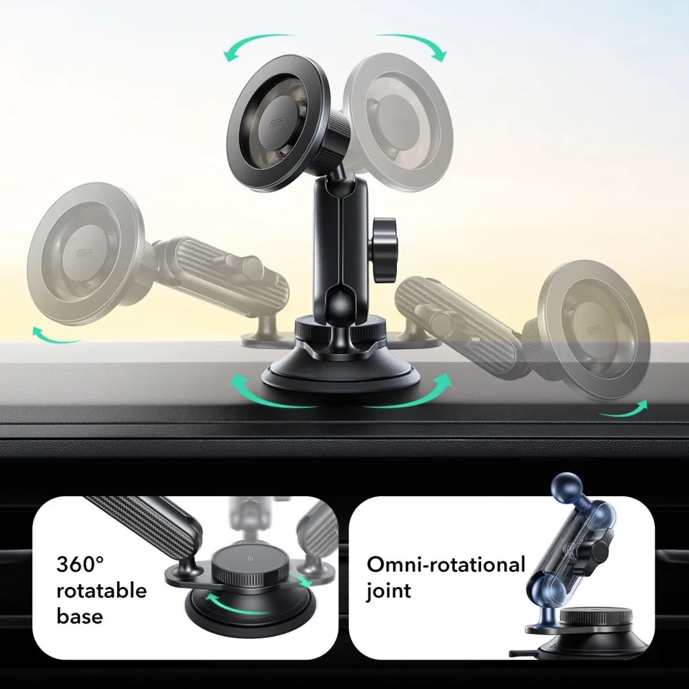  Dažādi ESR OMNILOCK MAGNETIC MAGSAFE DASHBOARD CAR MOUNT Viedierīču melns