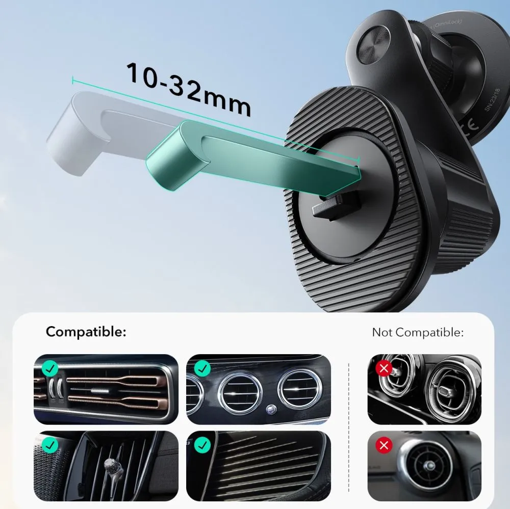  Dažādi ESR OMNILOCK MAGNETIC MAGSAFE VENT CAR MOUNT Viedierīču melns