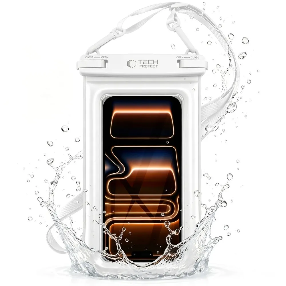  Dažādi telefona maciņš balts TECH-PROTECT UWC7 UNIVERSAL WATERPROOF FLOATING CASE 6.9 INCH