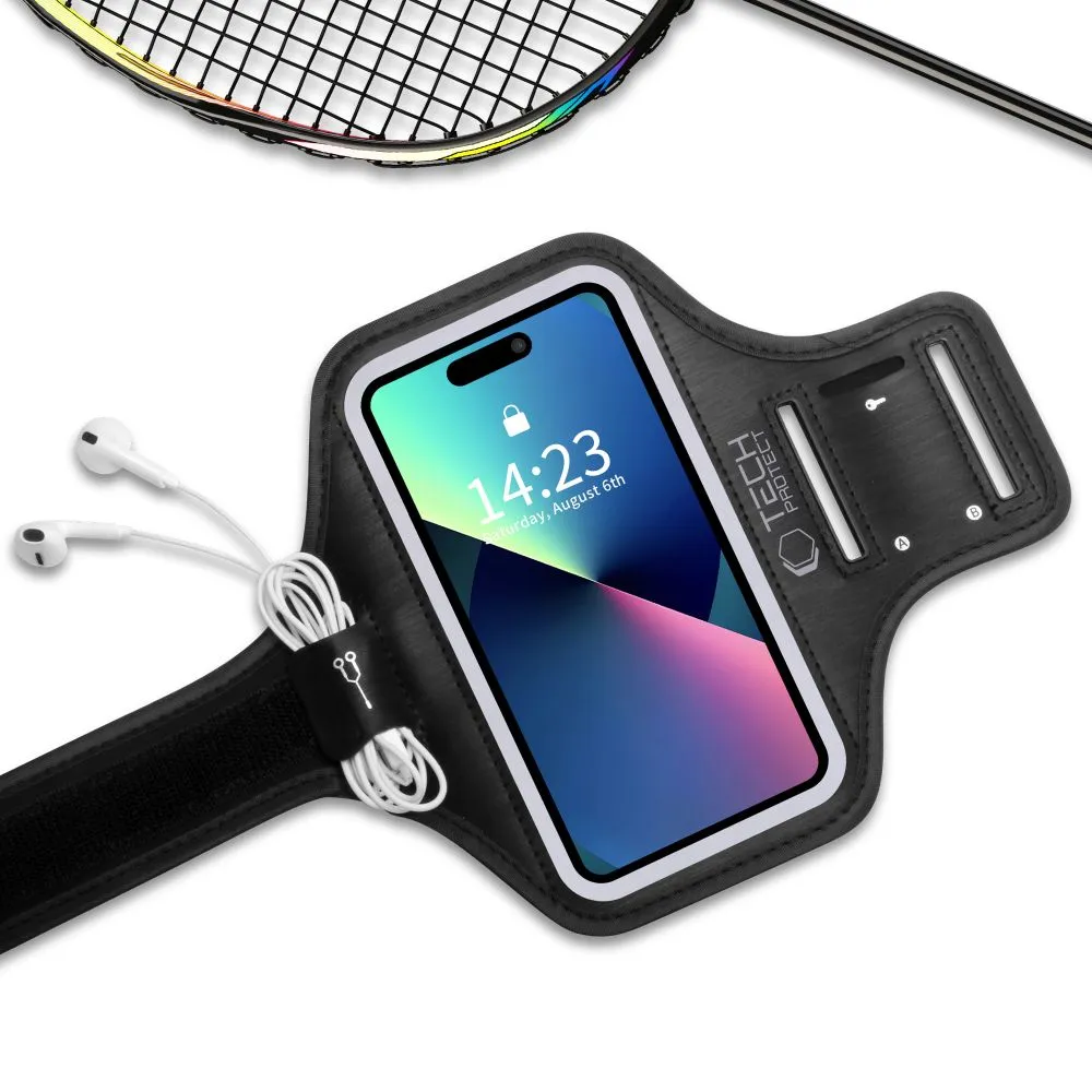 Dažādi telefona vāciņš melns TECH-PROTECT M4 UNIVERSAL SPORT ARMBAND