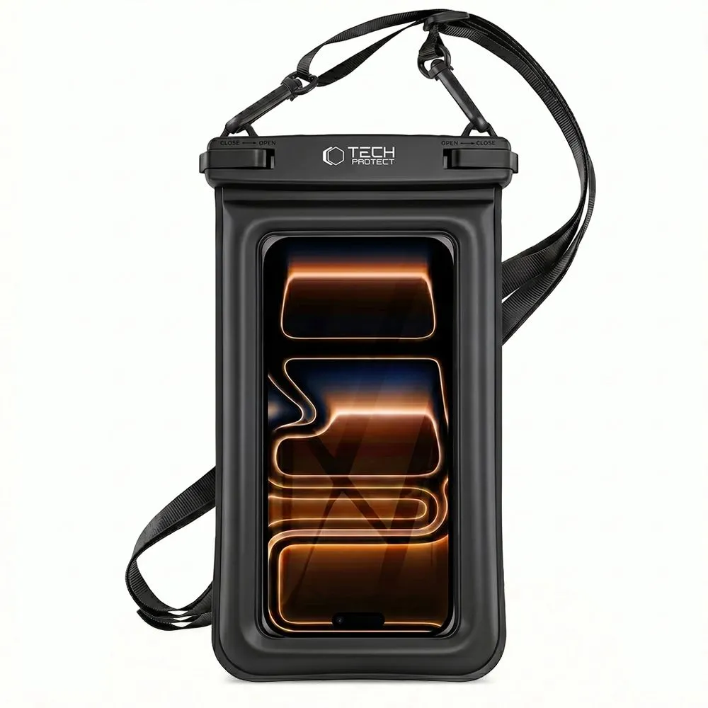  Dažādi telefona maciņš melns TECH-PROTECT UWC7 UNIVERSAL WATERPROOF FLOATING CASE 6.9 INCH