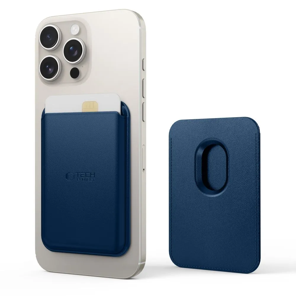  Dažādi TECH-PROTECT MAGWALLET MAGSAFE UNIVERSAL MAGNETIC CARD HOLDER  zils