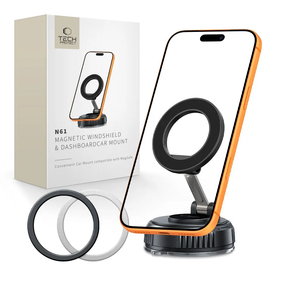 Dažādi TECH-PROTECT N61 MAGNETIC MAGSAFE WINDSHIELD & DASHBOARD CAR MOUNT Viedierīču