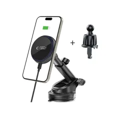 Tillbehör Other TECH-PROTECT MM15W-V4 MAGNETIC MAGSAFE DASHBOARD & VENT CAR MOUNT WIRELESS CHARGER 15W  svart