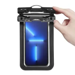  Dažādi telefona maciņš melns SPIGEN A601 UNIVERSAL WATERPROOF CASE 2-PACK