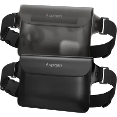  Dažādi telefona maciņš melns SPIGEN A620 UNIVERSAL WATERPROOF WAIST BAG 2-PACK