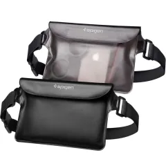  Dažādi telefona maciņš melns SPIGEN A620 UNIVERSAL WATERPROOF WAIST BAG 2-PACK