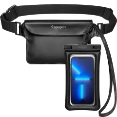  Dažādi telefona maciņš melns SPIGEN A621 UNIVERSAL WATERPROOF CASE & WAIST BAG