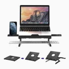  Dažādi TRONSMART ADJ-LAP-ST Black datora paliktnis  melns