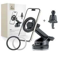 Aksesuāri Dažādi  TECH-PROTECT N56 MAGNETIC MAGSAFE DASHBOARD & VENT CAR MOUNT