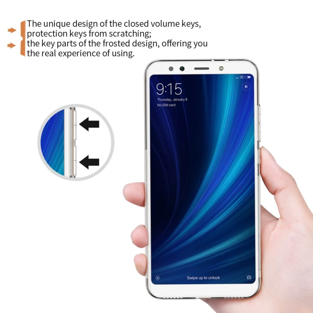 Xiaomi Mi A2 (6X) suojakuori läpikuultava harmaa TPU