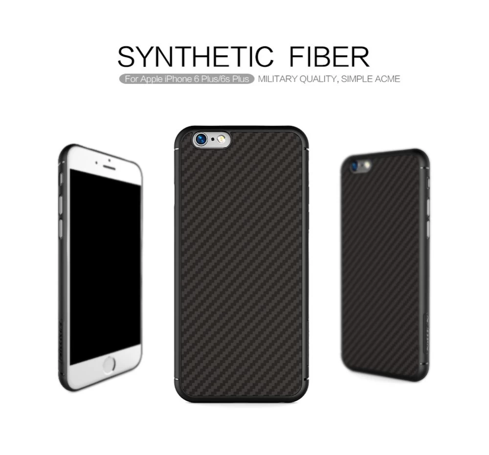Apple iPhone 6S Plus suojakuori musta Nillkin Synthetic Fiber 