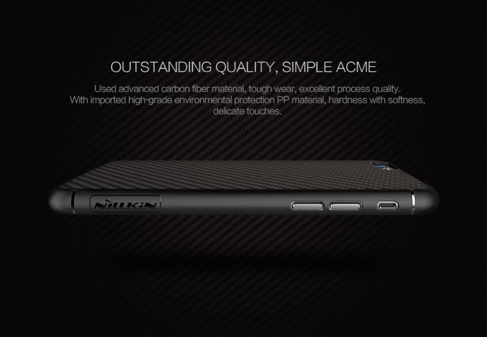Apple iPhone 6S Plus suojakuori musta Nillkin Synthetic Fiber 