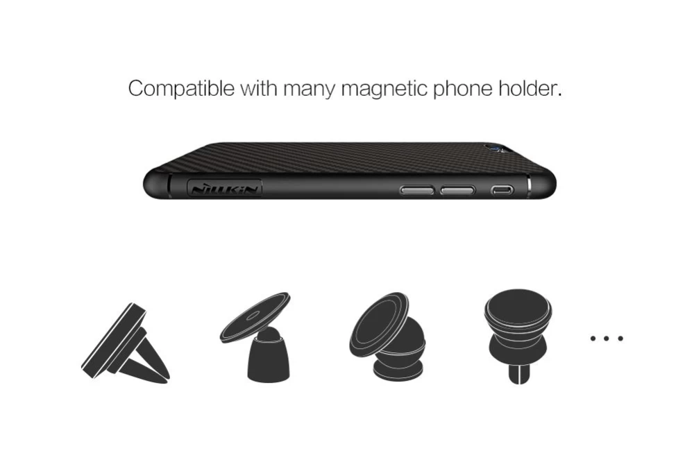 Apple iPhone 6S Plus suojakuori musta Nillkin Synthetic Fiber 