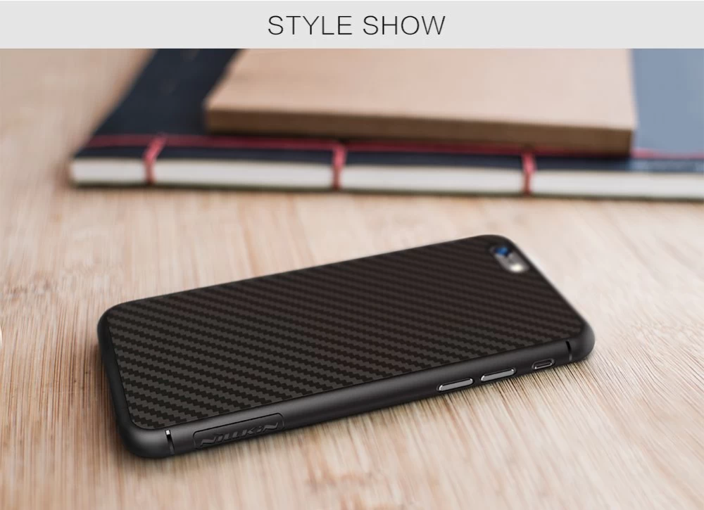 Apple iPhone 6S Plus suojakuori musta Nillkin Synthetic Fiber 
