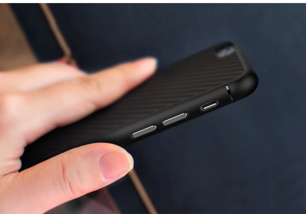 Apple iPhone 6S Plus suojakuori musta Nillkin Synthetic Fiber 