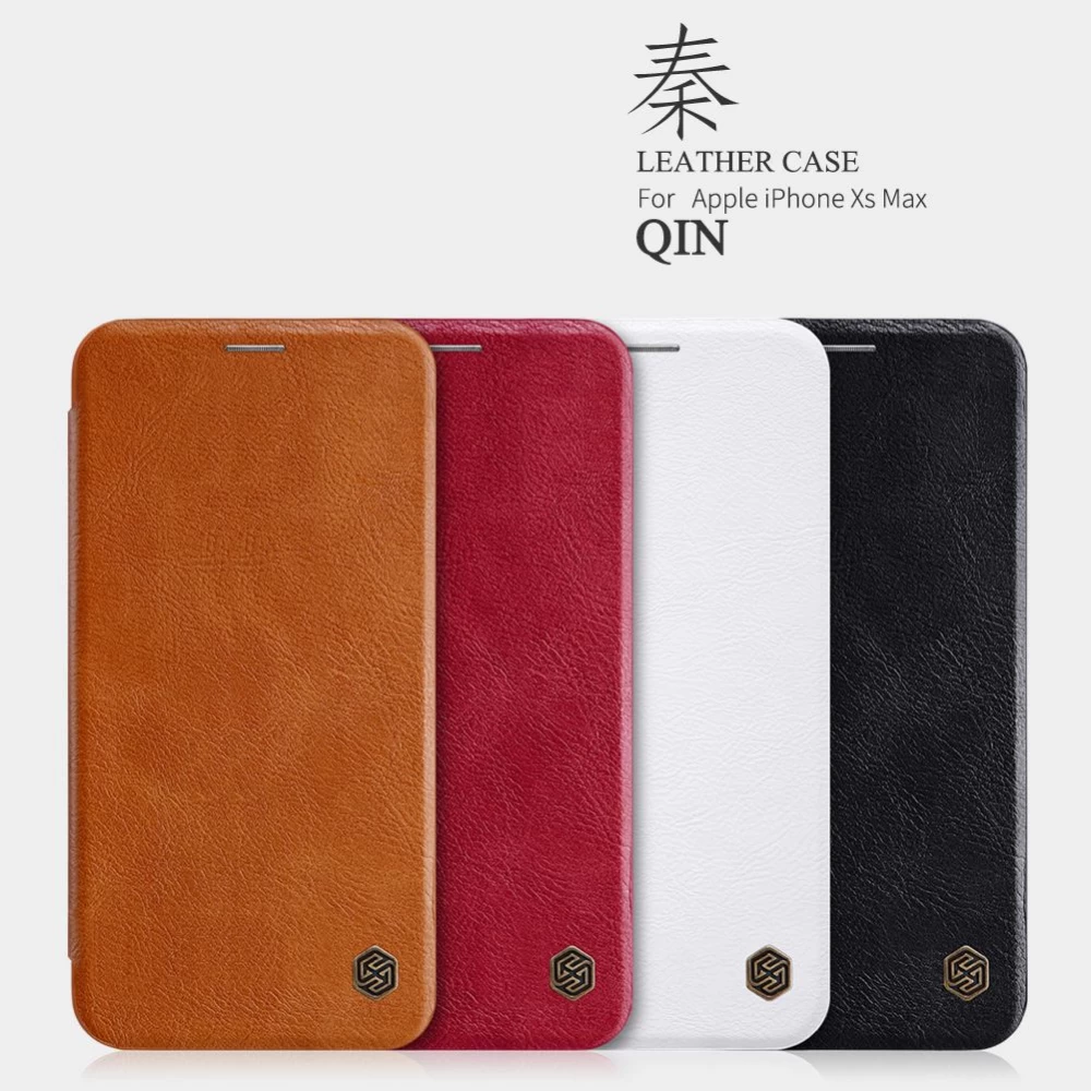 Apple iPhone XS Max fodral vit Nillkin Qin Leather