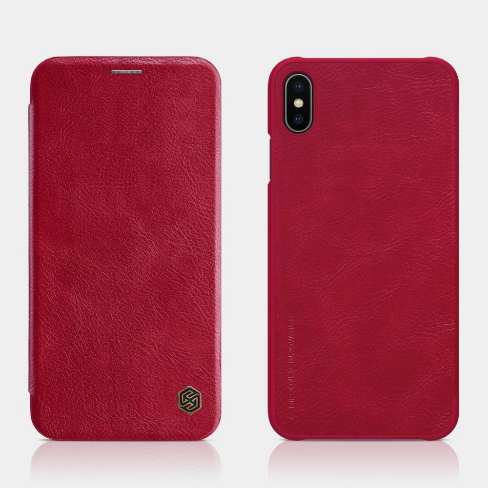 Apple iPhone XS Max fodral vit Nillkin Qin Leather