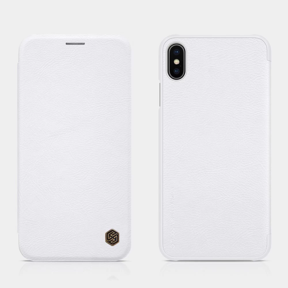 Apple iPhone XS Max fodral vit Nillkin Qin Leather