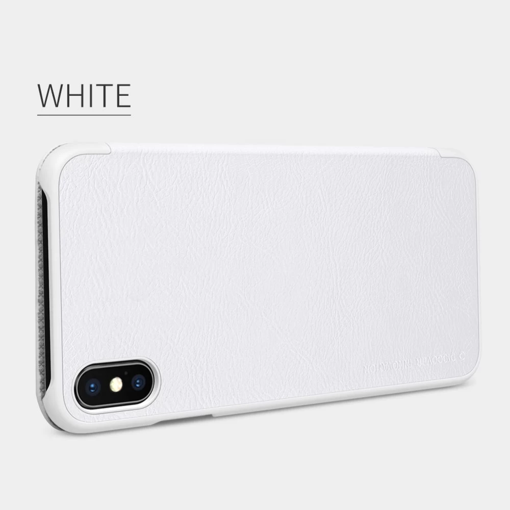 Apple iPhone XS Max fodral vit Nillkin Qin Leather