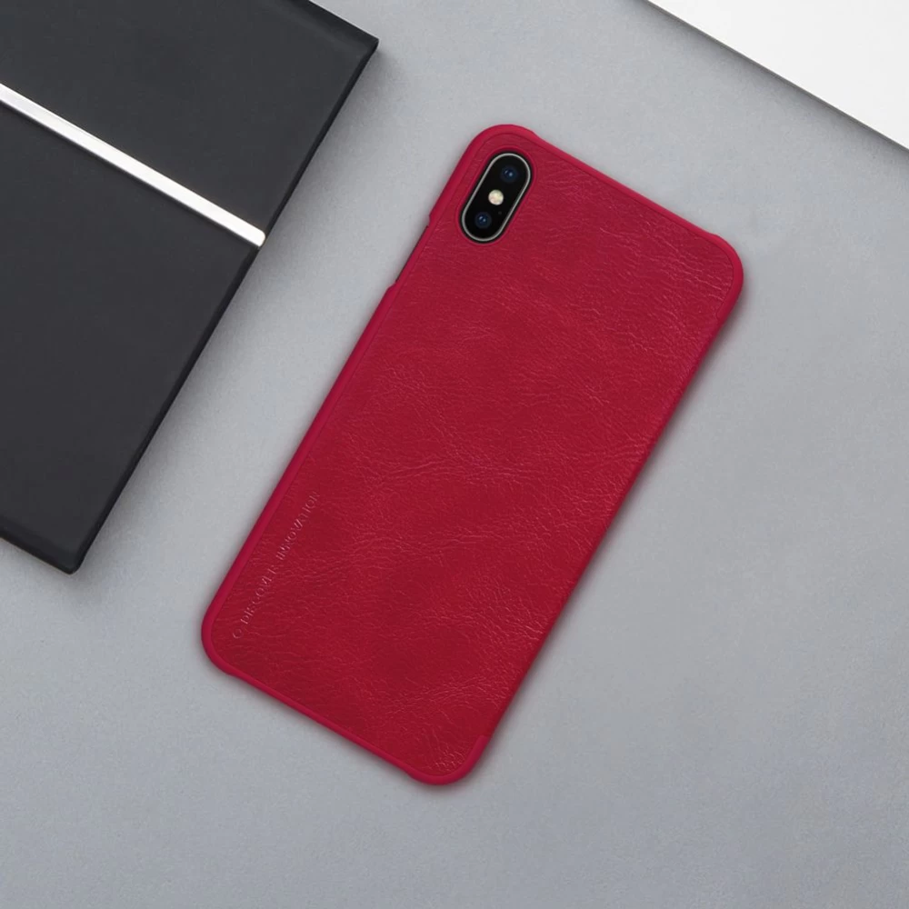 Apple iPhone XS Max fodral vit Nillkin Qin Leather