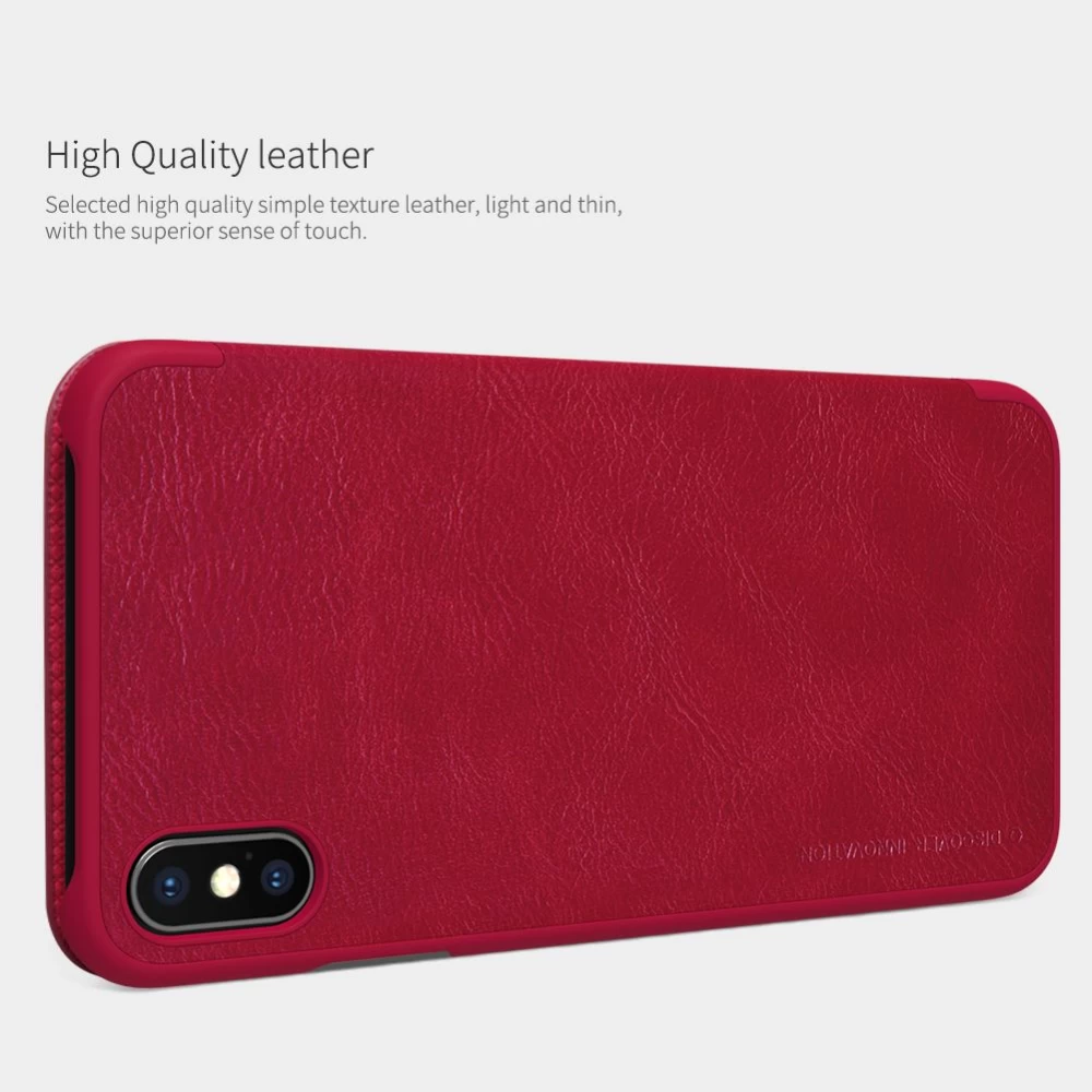 Apple iPhone XS Max dėklas rudas Nillkin Qin Leather