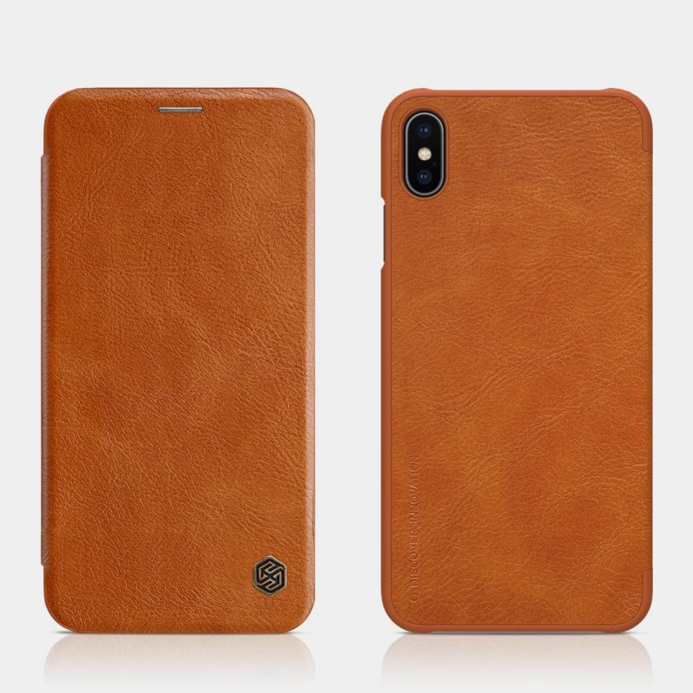 Apple iPhone XS Max dėklas rudas Nillkin Qin Leather