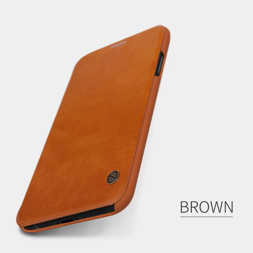 Apple iPhone XS Max dėklas rudas Nillkin Qin Leather