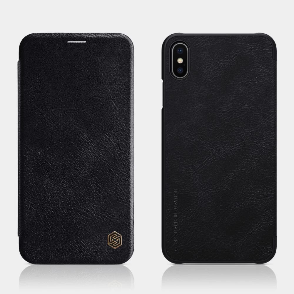 Apple iPhone XS Max dėklas rudas Nillkin Qin Leather