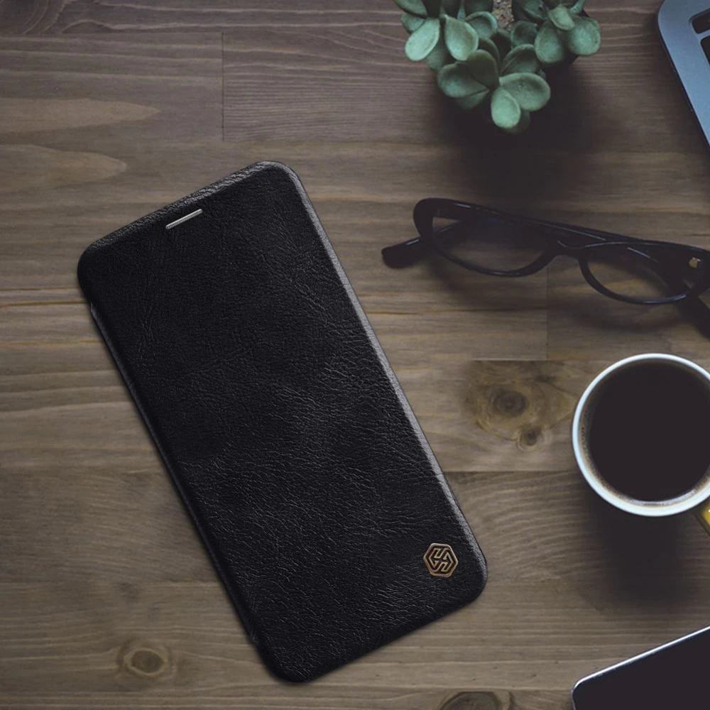 Apple iPhone XS Max dėklas rudas Nillkin Qin Leather