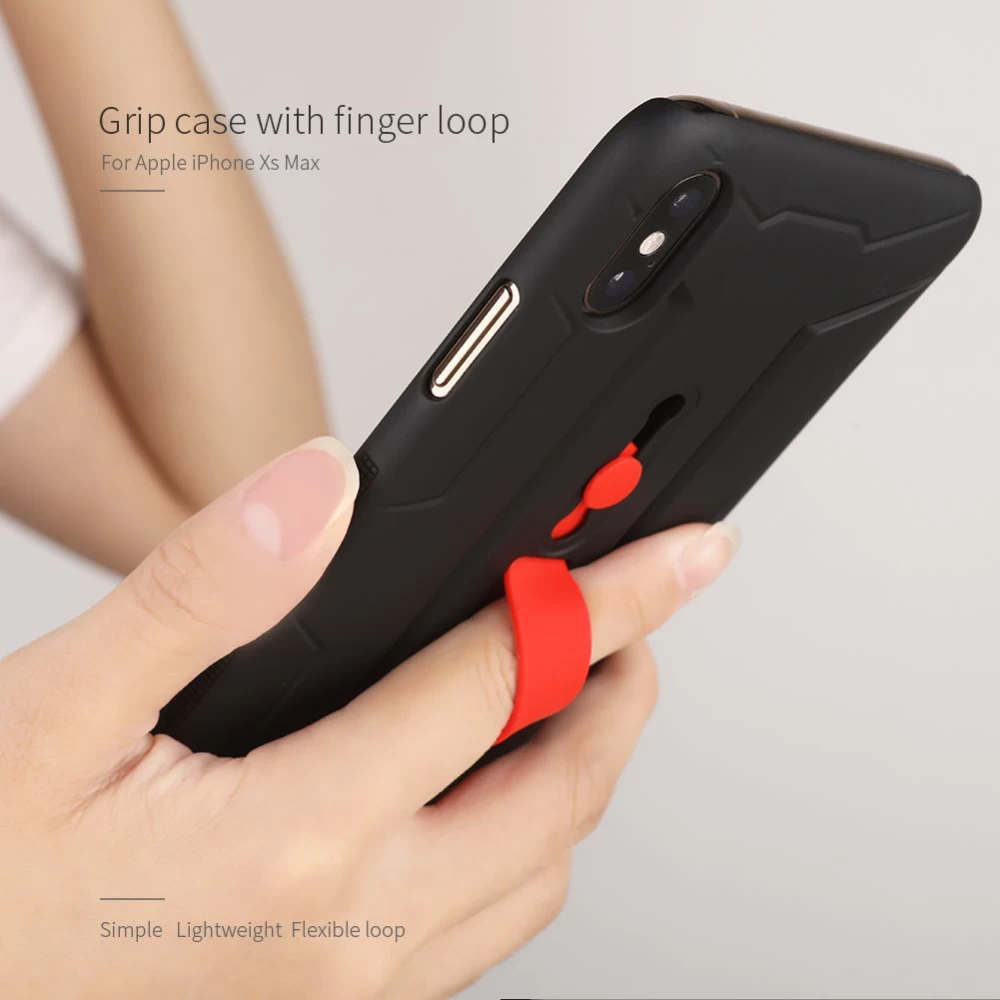 Apple iPhone XS Max dėklas Juoda Nillkin Grip  with Finger Loop