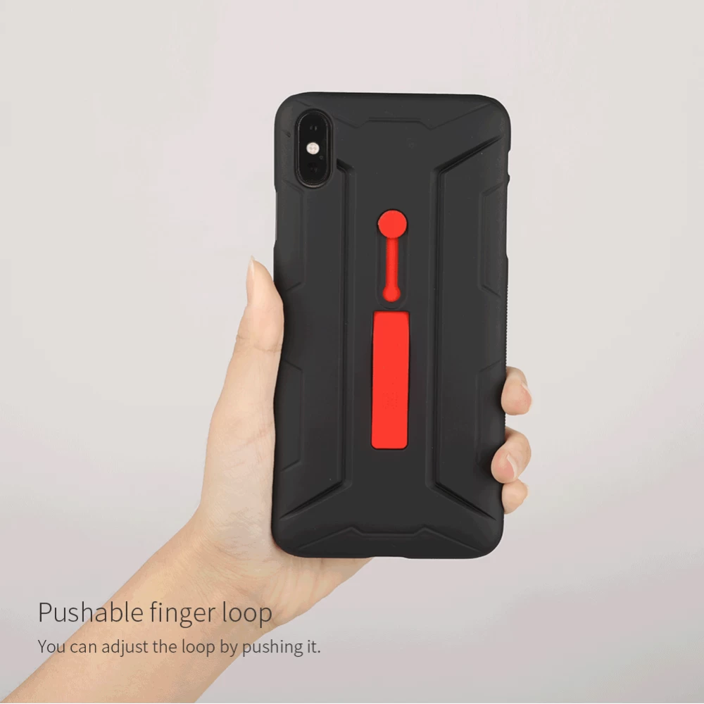 Apple iPhone XS Max dėklas Juoda Nillkin Grip  with Finger Loop
