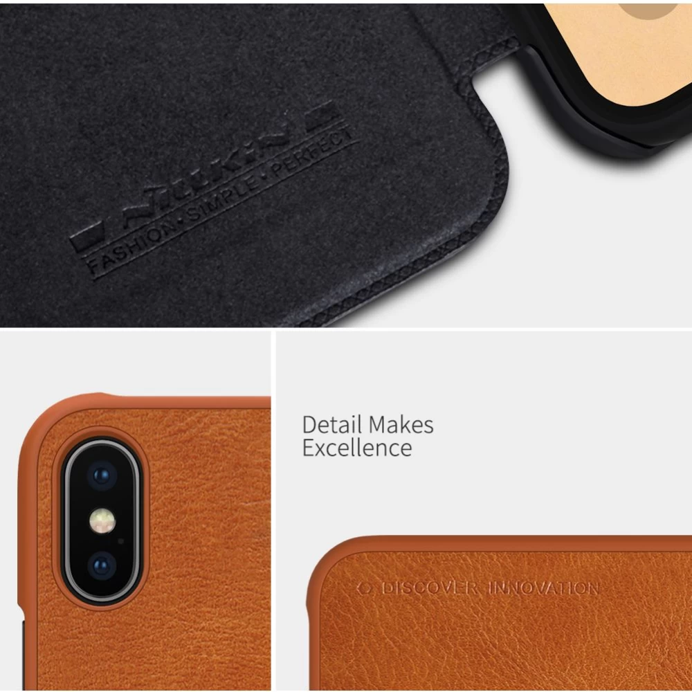 Apple iPhone XS Max fodral röd Nillkin Qin Leather