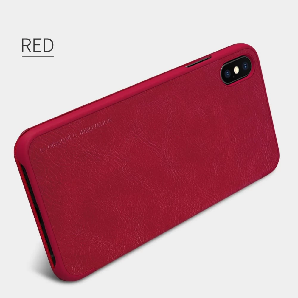 Apple iPhone XS Max fodral röd Nillkin Qin Leather