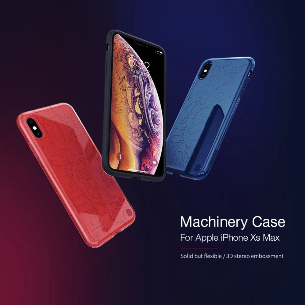 Apple iPhone XS Max skal röd Nillkin Machinery
