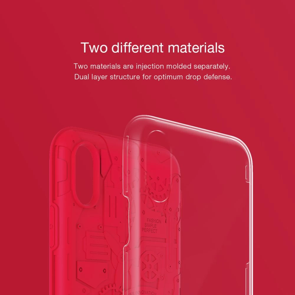 Apple iPhone XS Max skal röd Nillkin Machinery