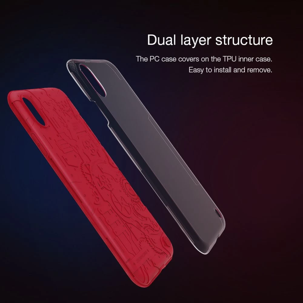 Apple iPhone XS Max skal röd Nillkin Machinery