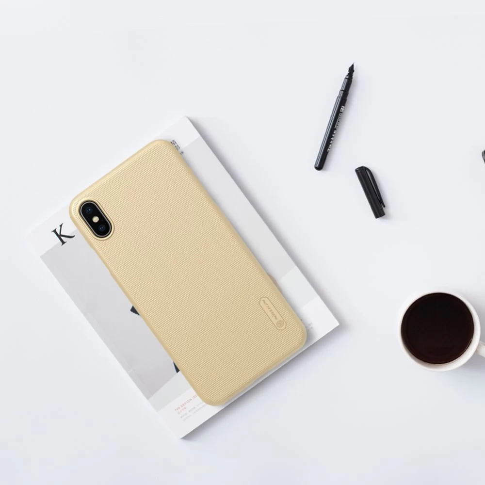 Apple iPhone XS Max skal gyllene Nillkin Super Frosted Shield
