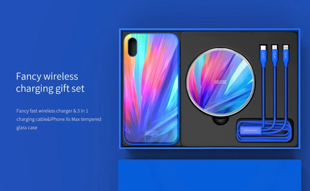 Apple iPhone XS Max skal blå Nillkin Fancy Gift Set