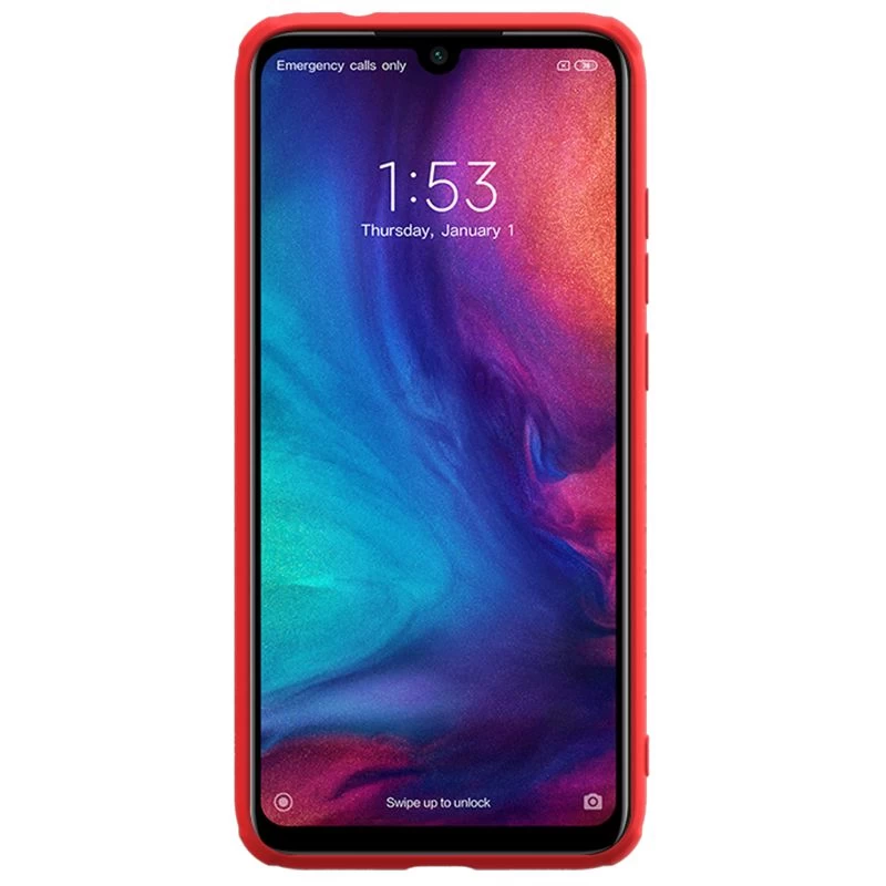 Xiaomi RedMi Note 7 dėklas raudonas Rubber Wrapped  Redmi