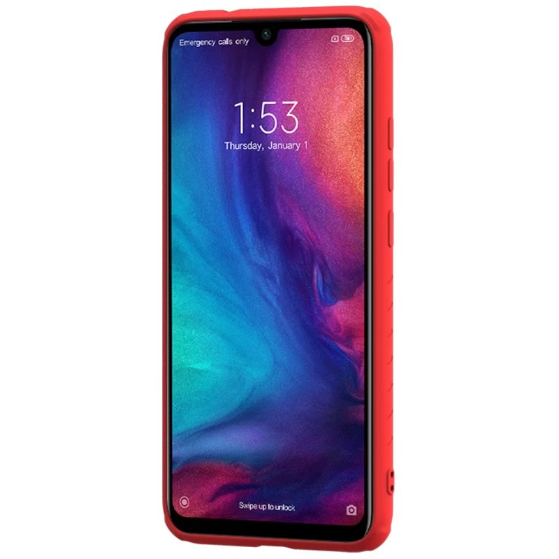 Xiaomi RedMi Note 7 dėklas raudonas Rubber Wrapped  Redmi