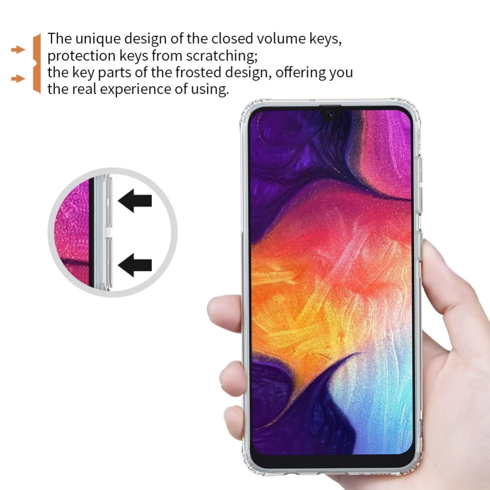 Samsung Galaxy A50 vāciņš caurspīdīgs pelēks Nillkin TPU 