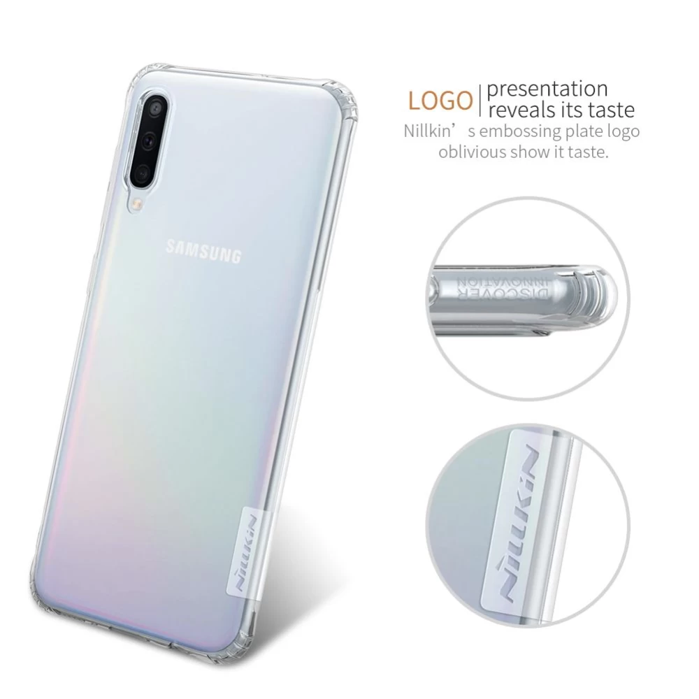 Samsung Galaxy A50 vāciņš caurspīdīgs pelēks Nillkin TPU 