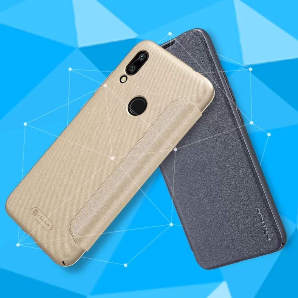 Xiaomi RedMi 7 maciņš zeltīts Sparkle Leather  Redmi