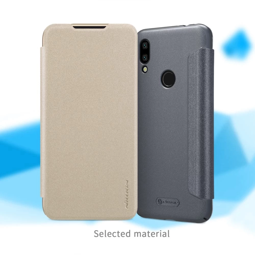Xiaomi RedMi 7 maciņš zeltīts Sparkle Leather  Redmi