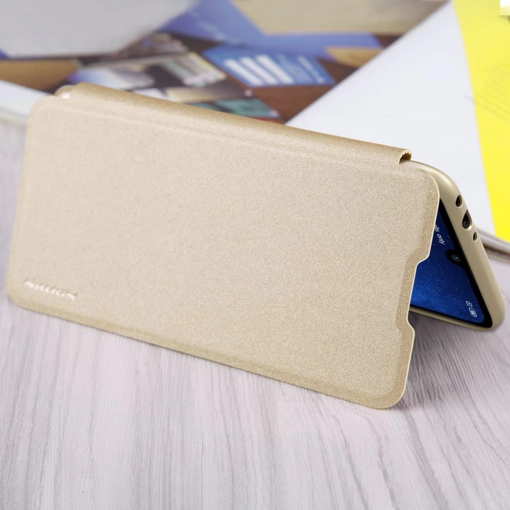 Xiaomi RedMi 7 maciņš zeltīts Sparkle Leather  Redmi