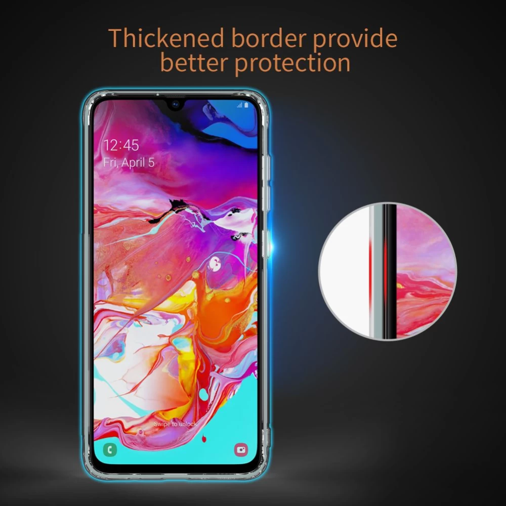 Samsung Galaxy A70 vāciņš caurspīdīgs pelēks Nillkin TPU