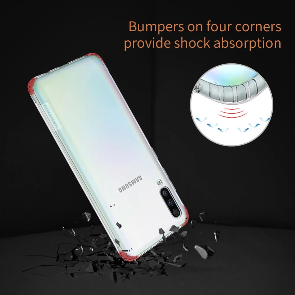 Samsung Galaxy A70 vāciņš caurspīdīgs pelēks Nillkin TPU